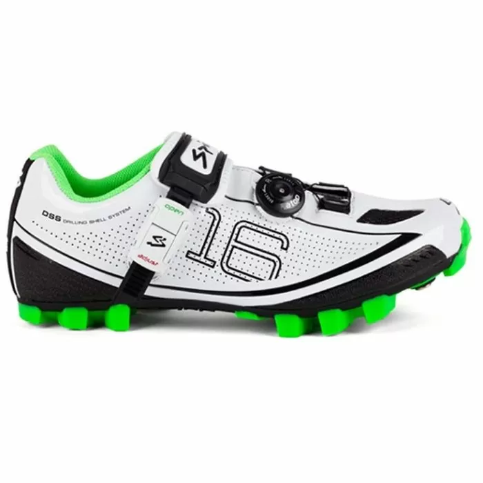 Sapatilha MTB Spiuk 16M Branca Verde Roupas para Ciclismo